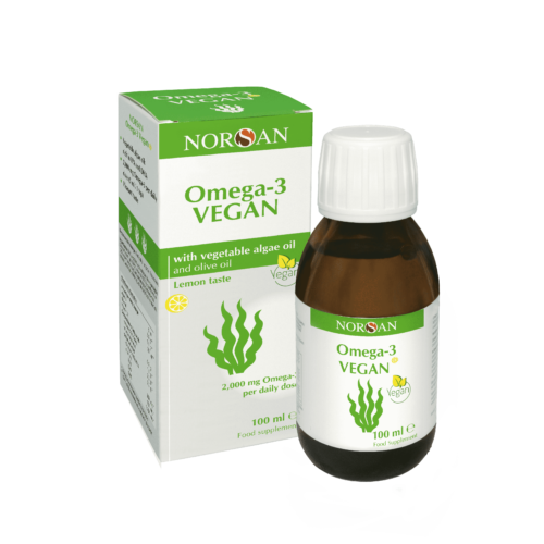 norsan omega-3 vegan bottle and box